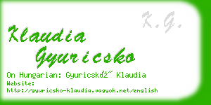 klaudia gyuricsko business card